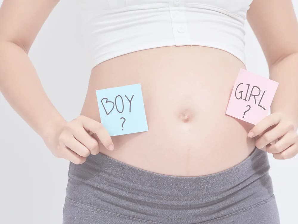 Boy or girl? A bump with a question on each side, before a gender scan